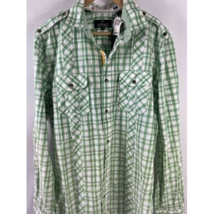 NWT Buffalo David Bitton Men Plaid Green Button Down St.Patty Boston Shirt Large